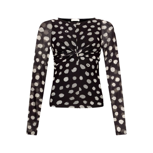 T-shirt Donna a girocollo, con arriccio sul davanti